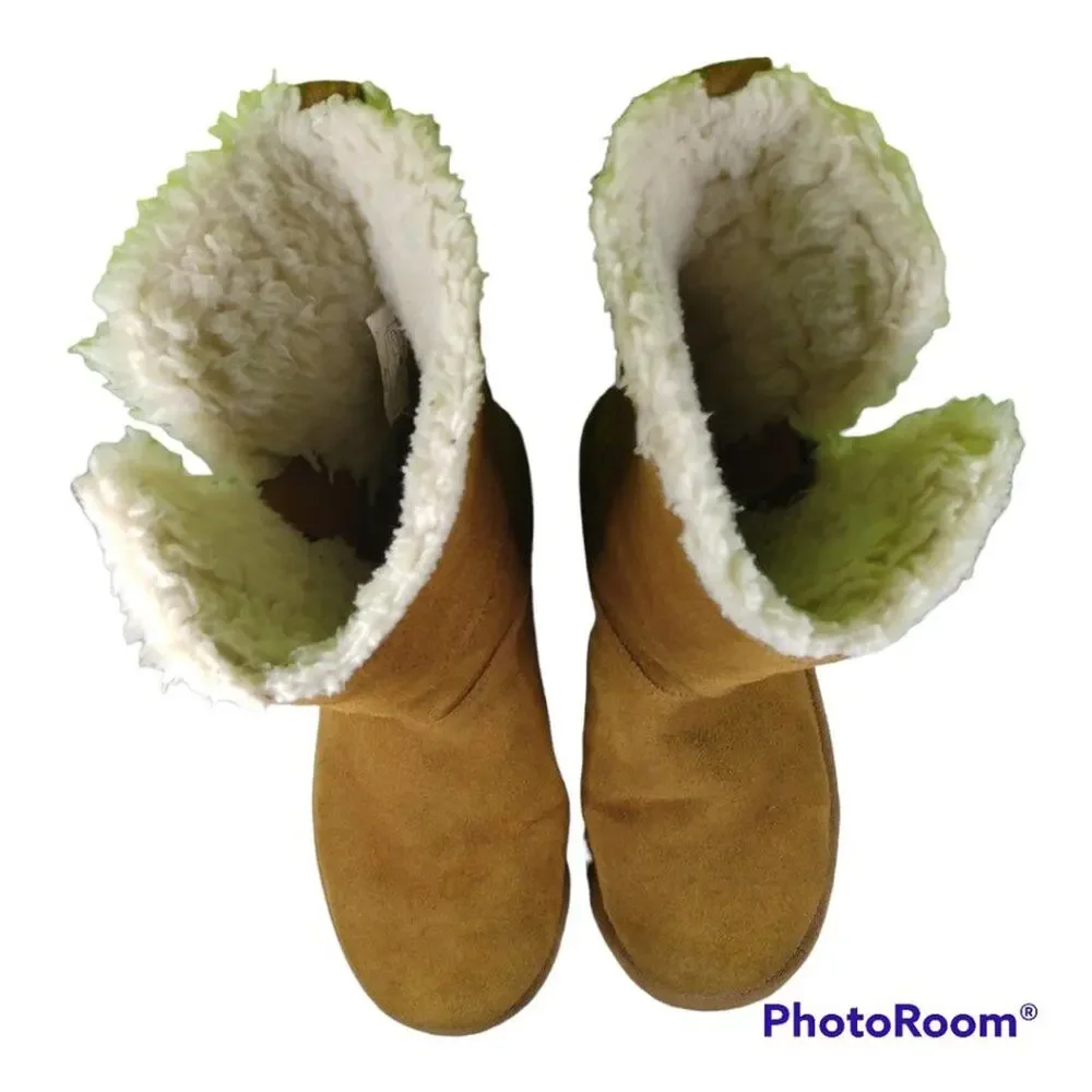 Koolaburra By Ugg Aribel Short Faux Fur Lined Suede Winter Boots Size 7